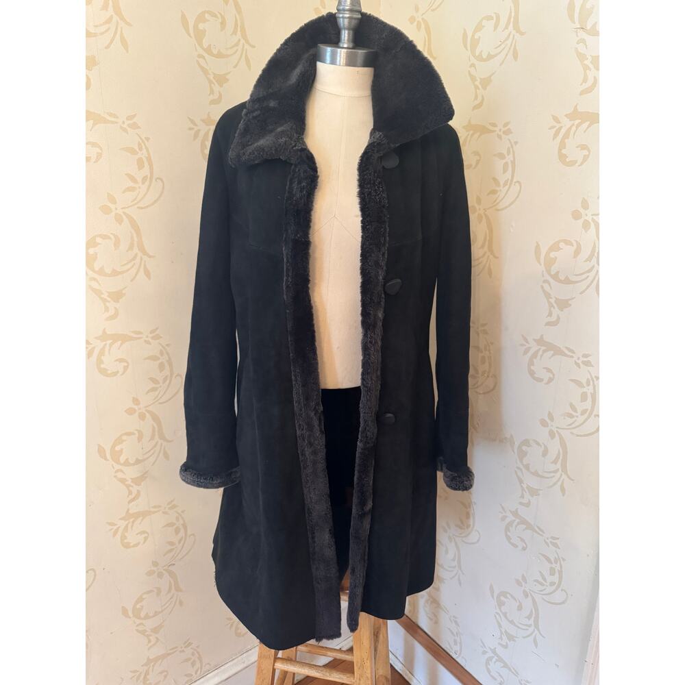 Ladies Size 4 Rafel Shearling 100% Shearling Black Jacket